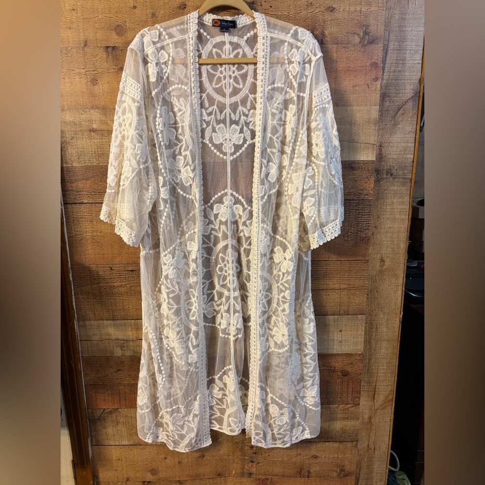 Indigo Poppy Lace Duster - Picture 1 of 5